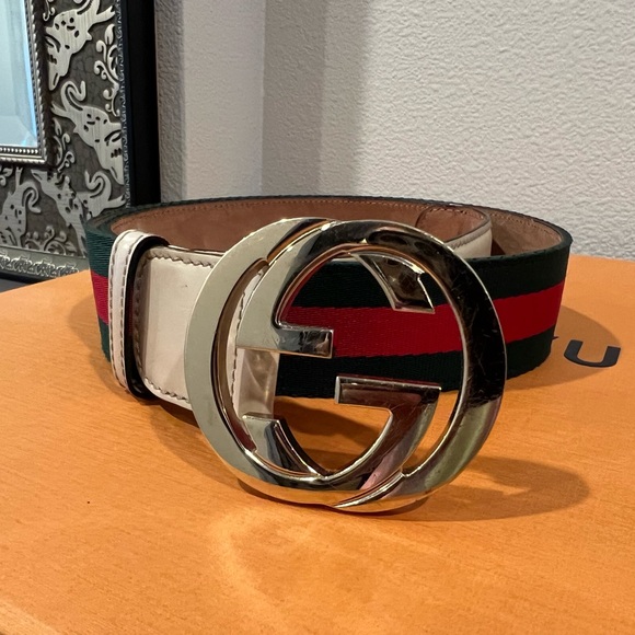 Gucci Web belt with G buckle - Picture 5 of 8